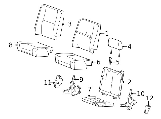 Genuine GM Seat Back Cover 20758103