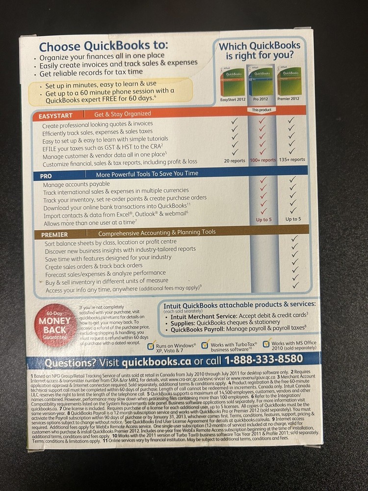 QuickBooks CA Version 2012 Pro ( No Subscription Need )