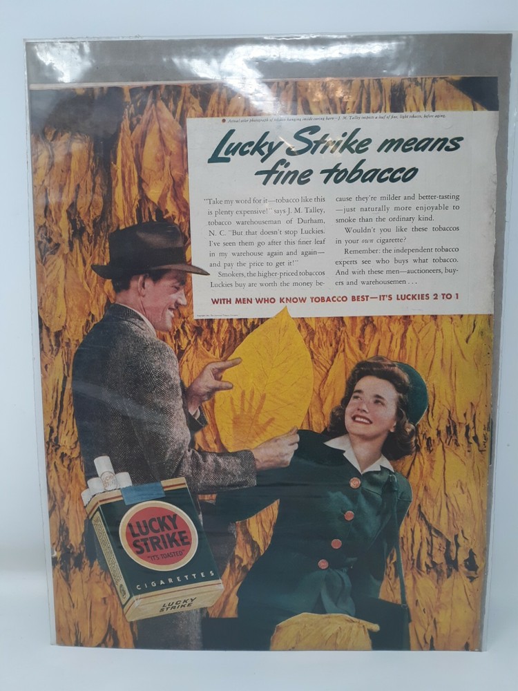 1941 Lucky Strike Cigarette Advertisement Print Ad.