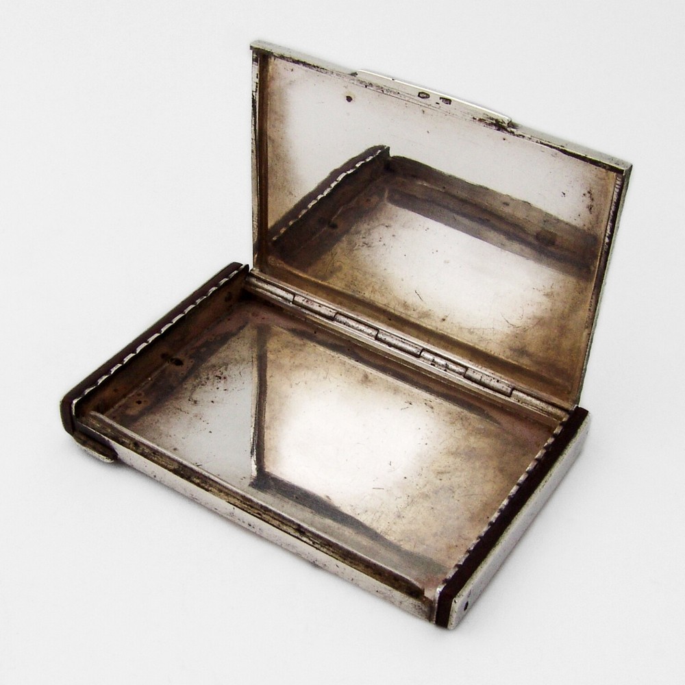Hungarian Cigarette Case First Standard 935 Silver Wood Inlay