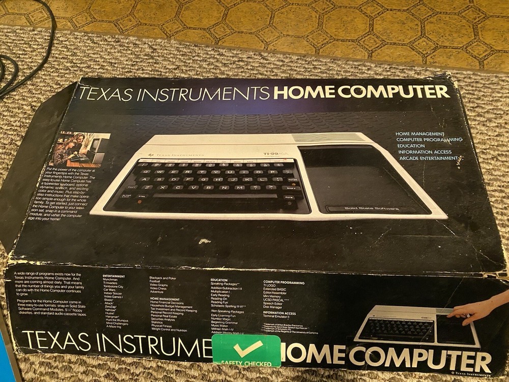 TI 99 4 Computer Bundle Texas Instruments Tested Working Includes Adaptor Games