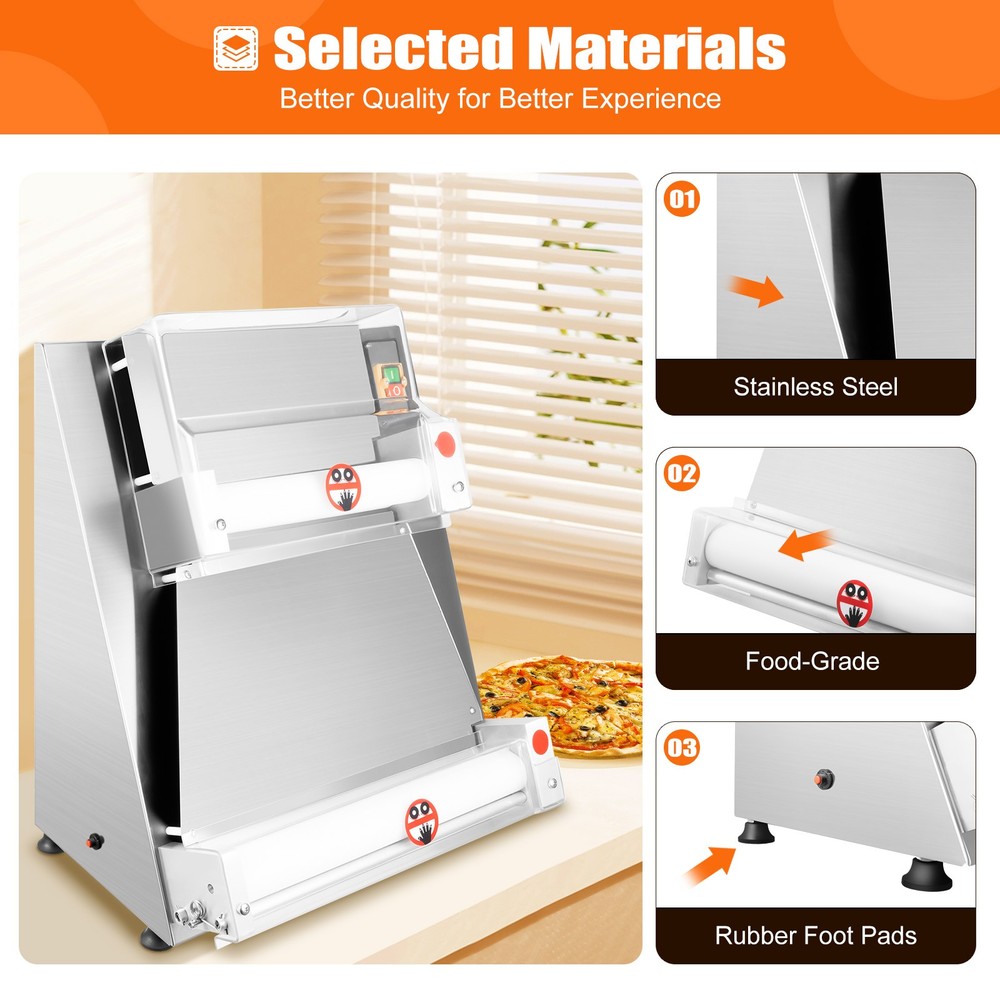 4"-16" Electric Dough Roller Sheeter Pastry Pizza Maker Press Making Machine New