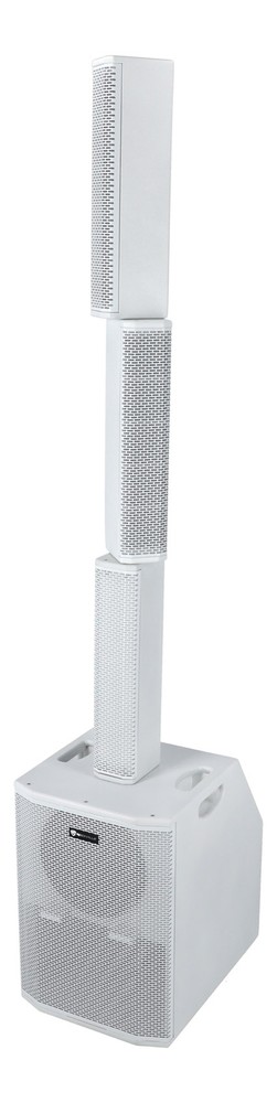 (2) Rockville TITAN ARRAY SYSTEMS Powered Column Array Speaker+10" Subs in White