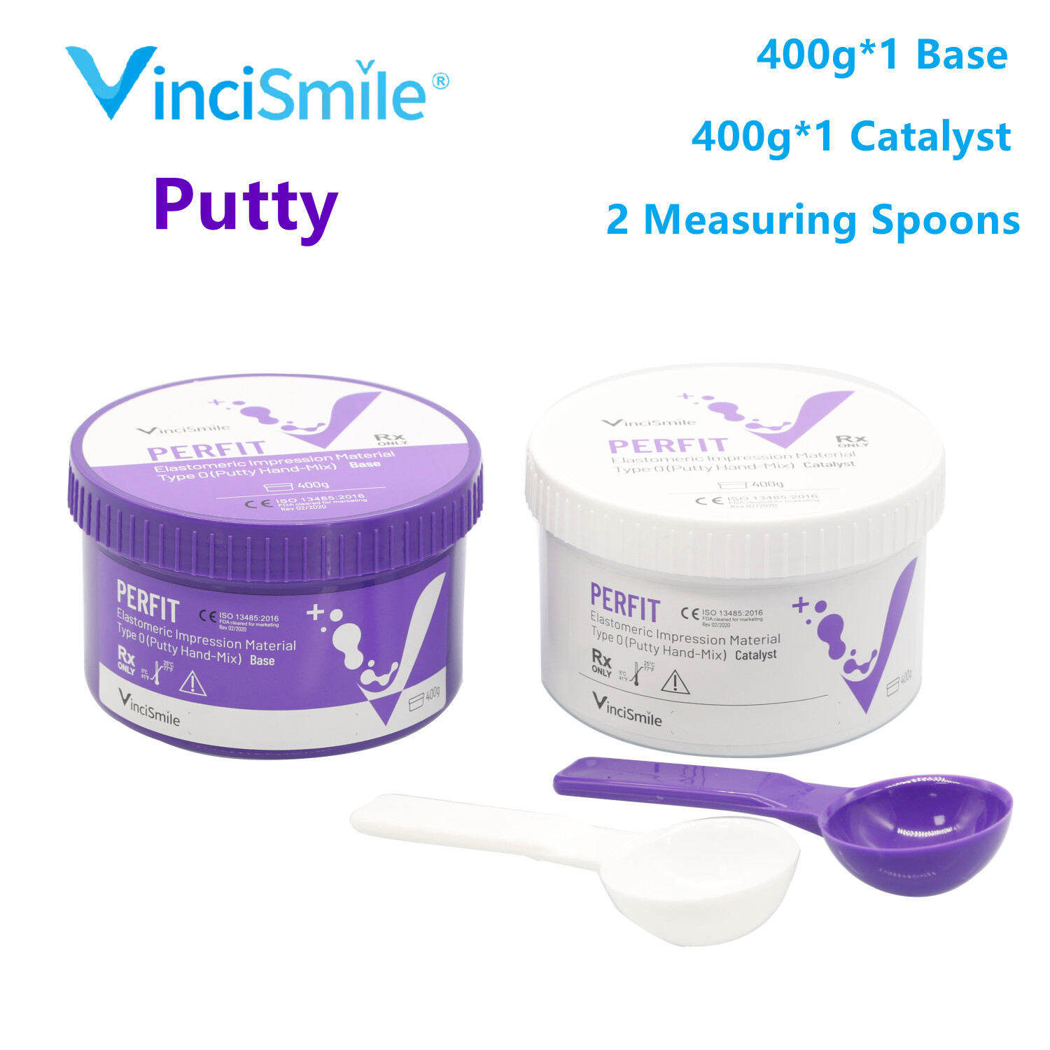 PERFIT Dental Putty Normal/Fast Set PVS VPS Impression Material Base 2 x 400g