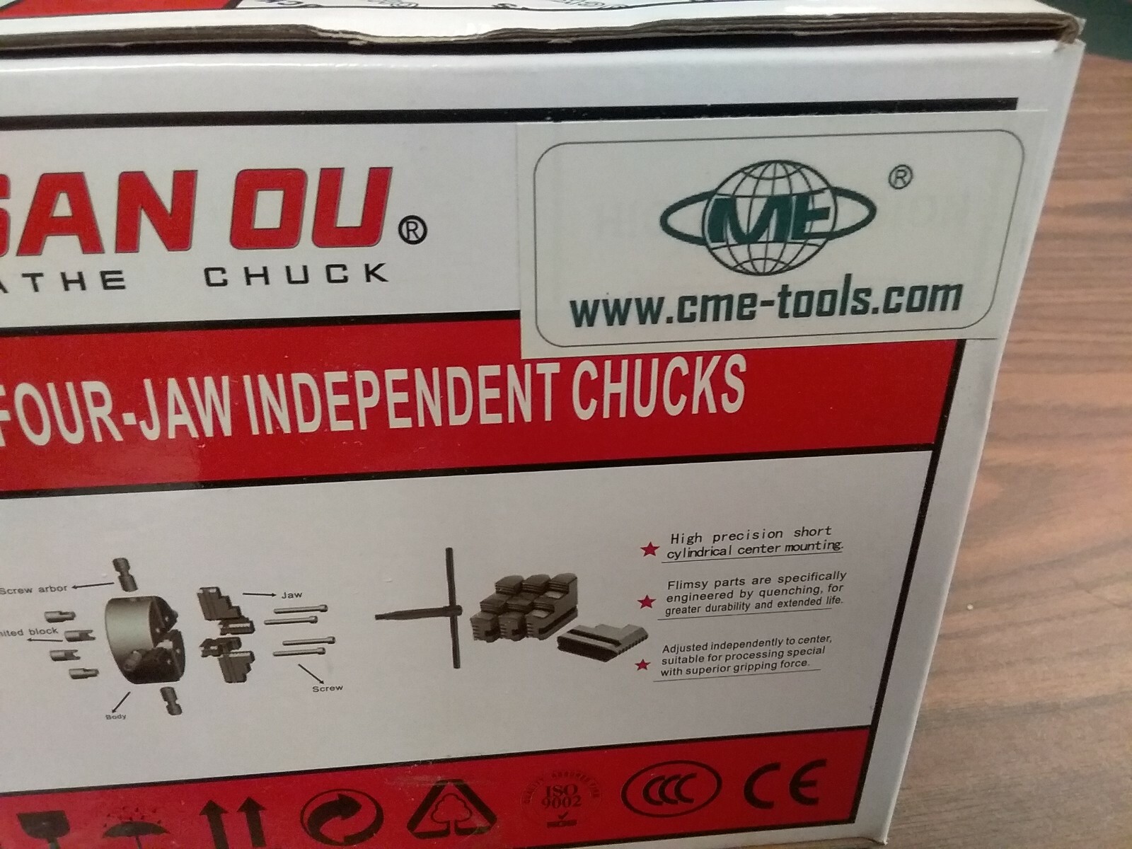 5" 4-JAW LATHE CHUCK w independent jaws rear mounting #0504F0 K72 125