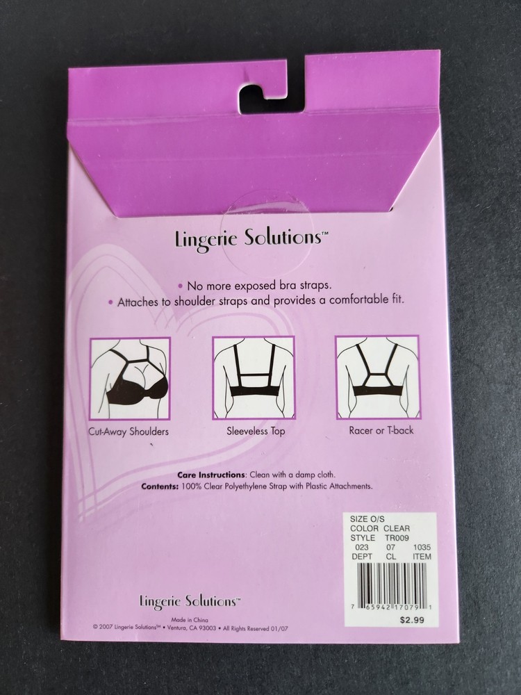 Lingerie Solution 3 Way Bra Converter One CLear Strap Sealed 2007