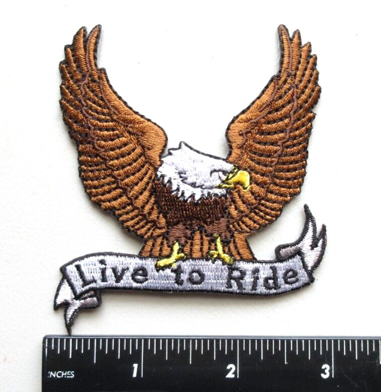 🔥LIVE TO RIDE EAGLE BIKERS MOTORCYCLES HAT VEST JACKET EMBROIDERED PATCH