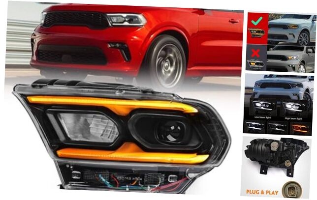 Full LED Headlight Assembly Compatible with Dodge Durango 2021 Left(Driver)