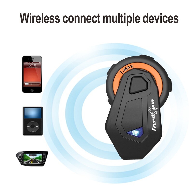 FreedConn New Motocycle Waterproof Bluetooth TMAX-E Group 1000M Intercom Headset
