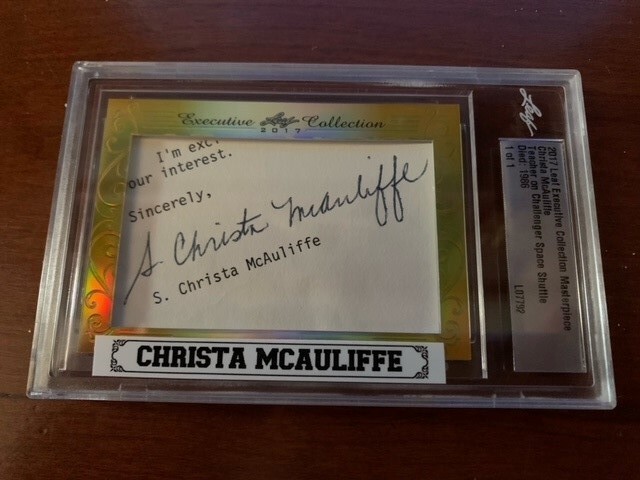 Christa Mcauliffe Signed Autographed Guaranteed Authentic Encapsulated LEAF