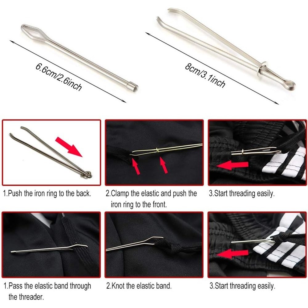 Drawstring Threader Replacement Set Sewing Turn Fabric Threader Tools for8923