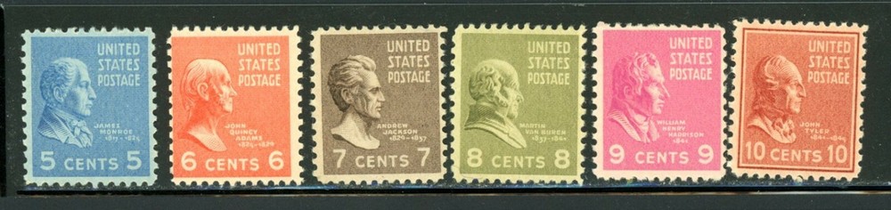 US Scott # 810 - 815 - MNH