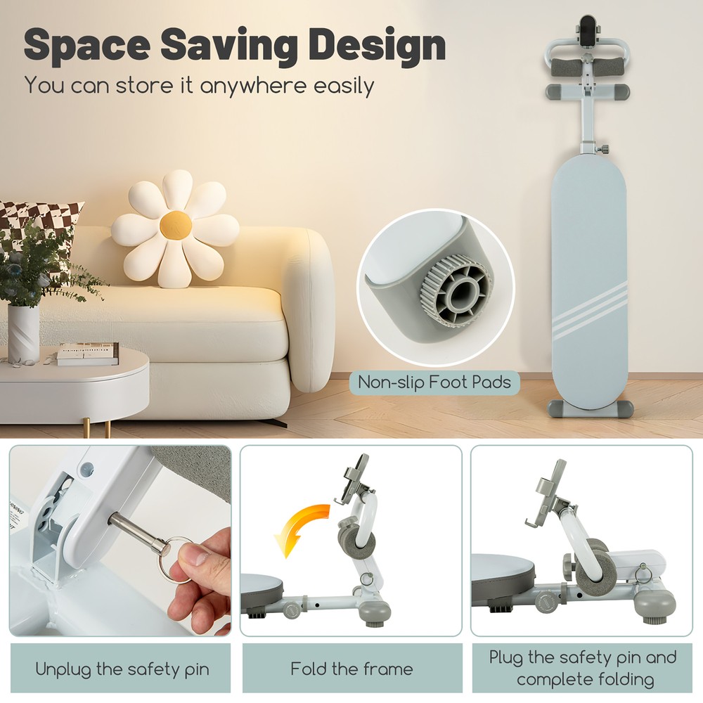 Multifunctional Sit Up Bench w/3 Gear Adjustable Angles & Adjustable Length Blue