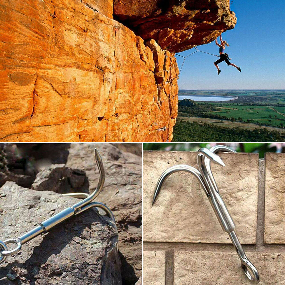 Grappling Hook 3Claw Climbing Hook Stainless Steel Grapnel Hook Small/Large size