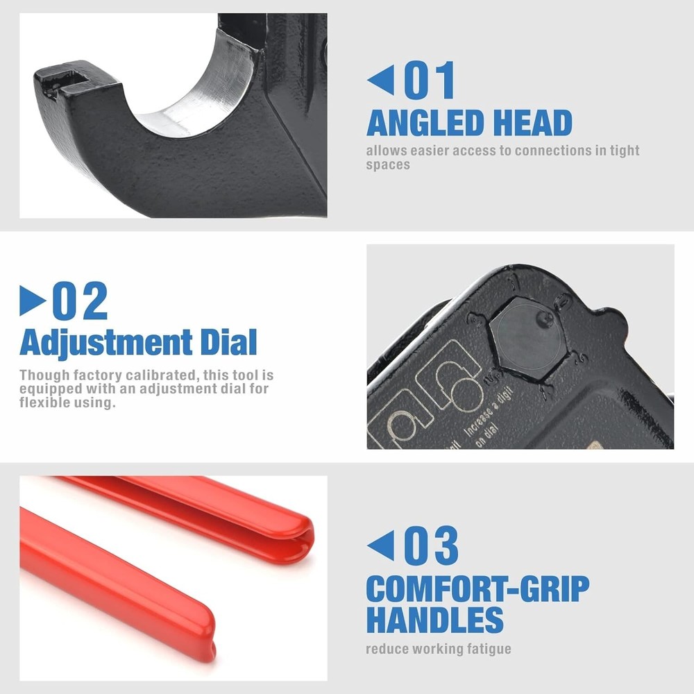 Dual Compatible PEX Crimping Tool Kit with Compact Design - Easy Access Solution