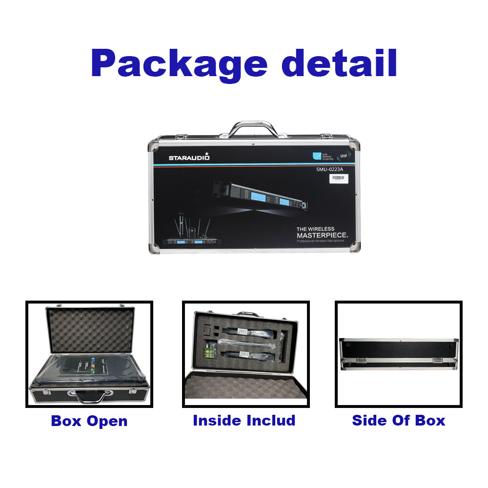 2CH Wireless Handheld Mic Dynamic UHF Microphone Receiver System Church KTV Mic