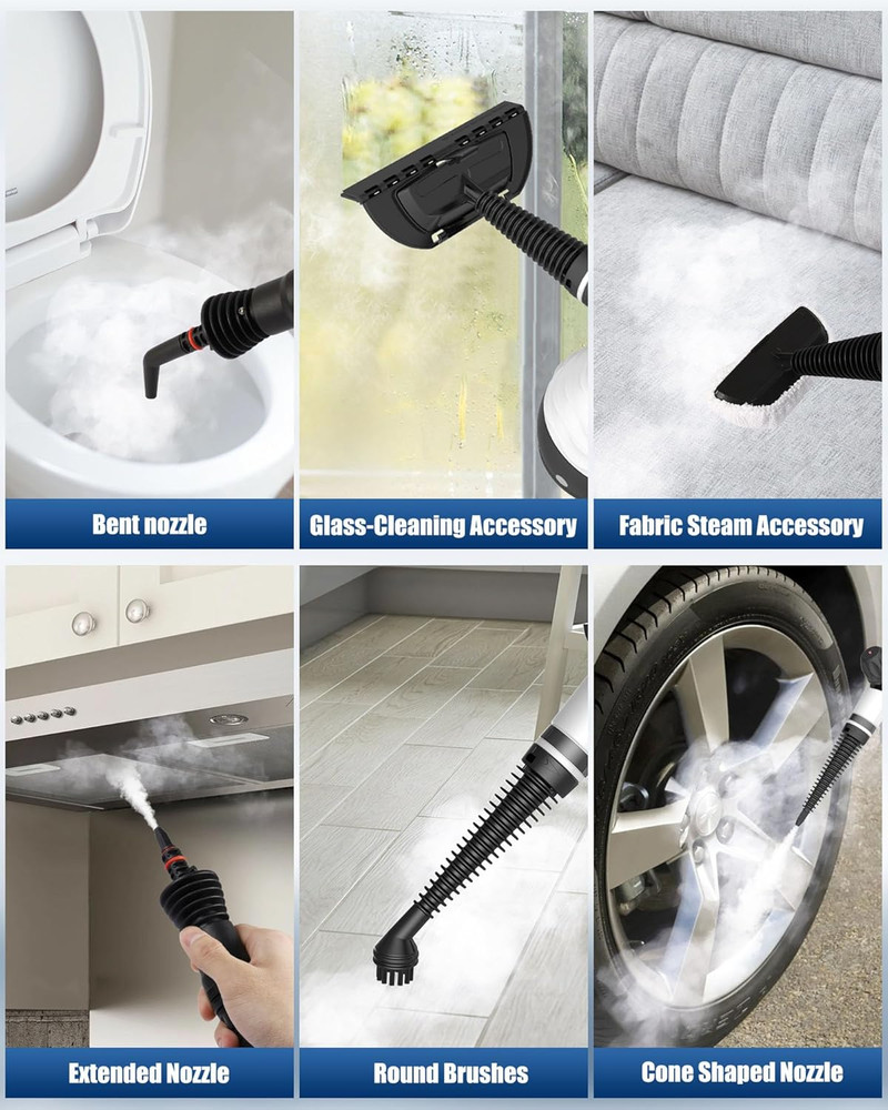 Steam Cleaner Multi-Surface 11pcs Accessories White