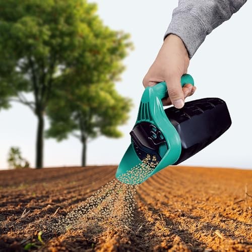 Hand Seed Spreader for Lawn, Adjustable Handheld Grass Seed & Fertilizer