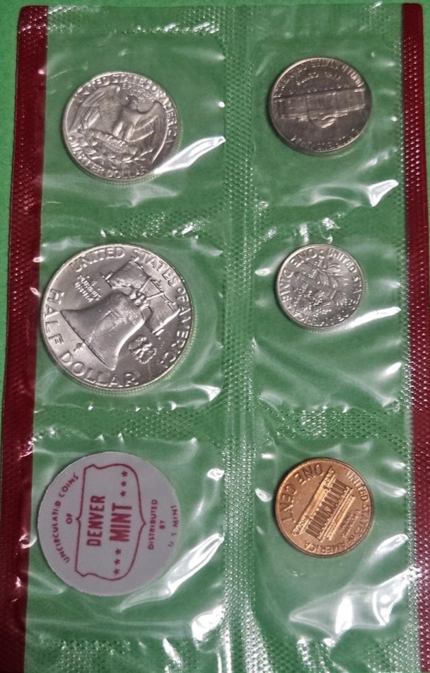 1963 PD US Mint Uncirculated Silver Mint Set in Original Packaging Free Shipping