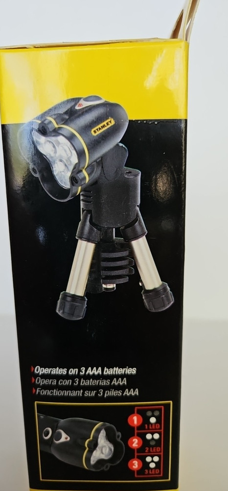 Stanley MaxLife Tripod Flashlight 6" Adjustable Head 3 LED 4 Pack NEW