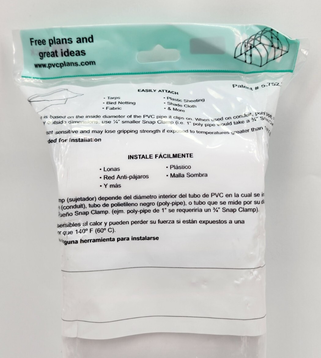 Circo #16 Snap Clamps, Attach Tarps, Netting, Or Shade Cloth To Pipe, 8 Pack