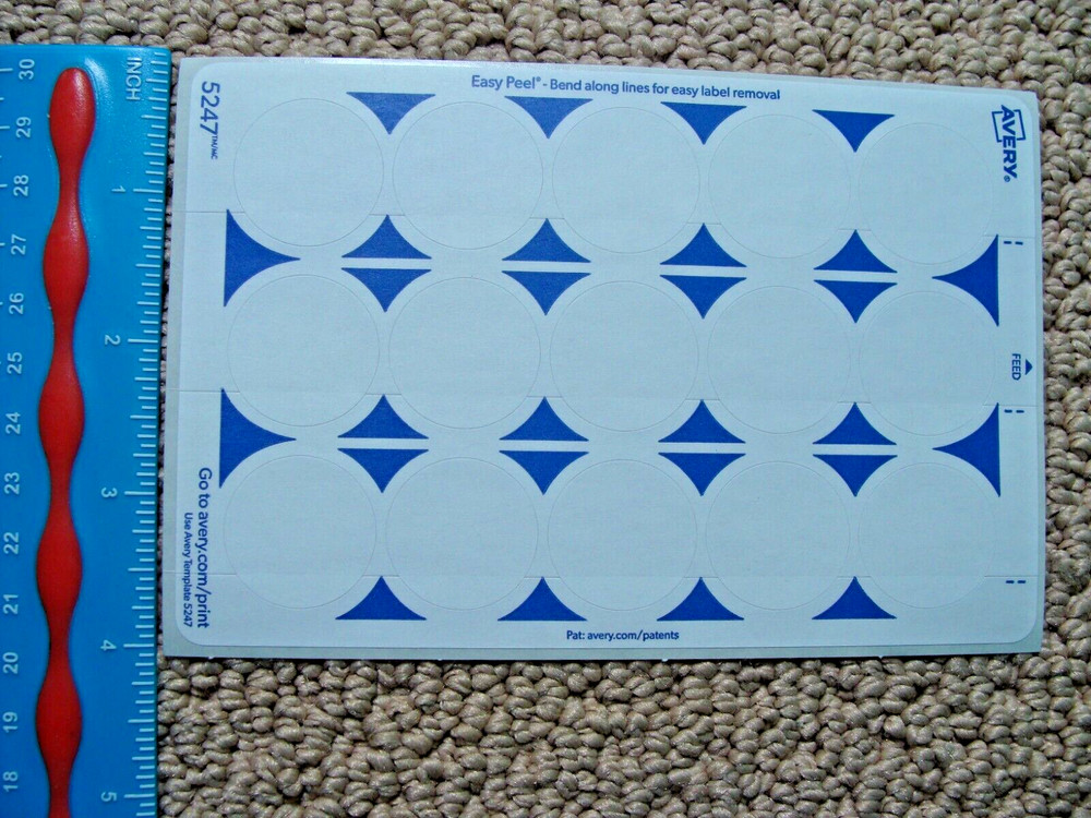 75 Avery Mailing Seals 5247 5-Sheets Circles 1" White