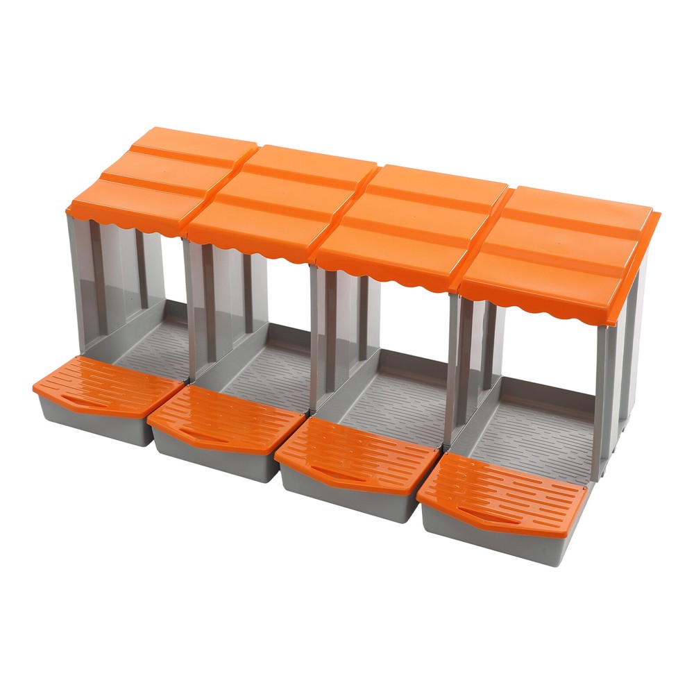 Orange 4-Compartment Chicken Nesting Box - Durable & Easy to Clean