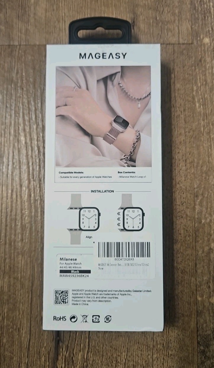 MAGEASY APPLE WATCH BAND for 44/45/46/49mm MILANESE Stainless Steel Loop