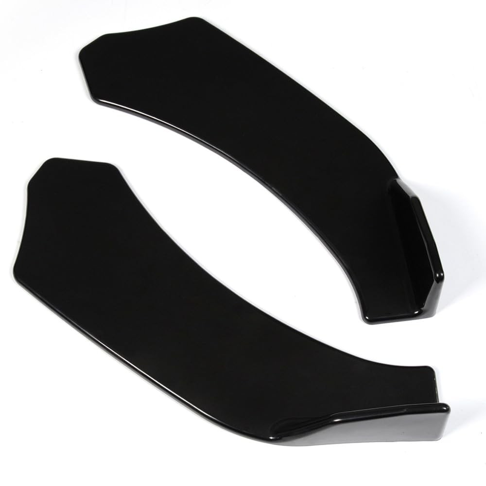 Universal Front Bumper Lip Splitter Diffuser 3 Pcs Sharp Edge Gloss Black