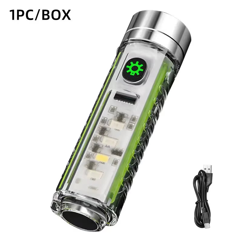 Multifunction Portable Torch Camping Lights USB C Rechargeable LED Flashlight LE