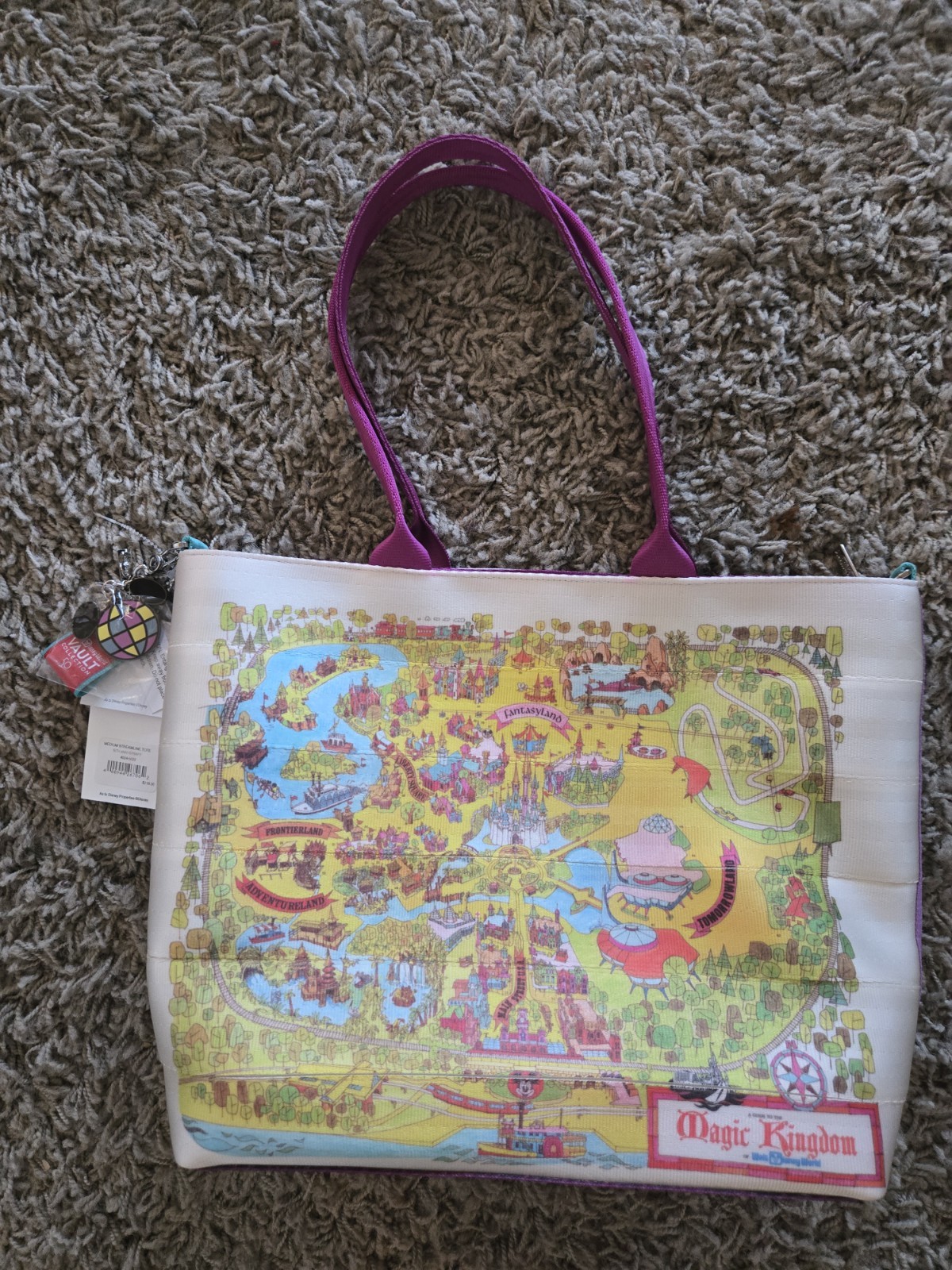 Harveys Walt Disney World Magic Kingdom 50th Map Streamline Tote New With Tags