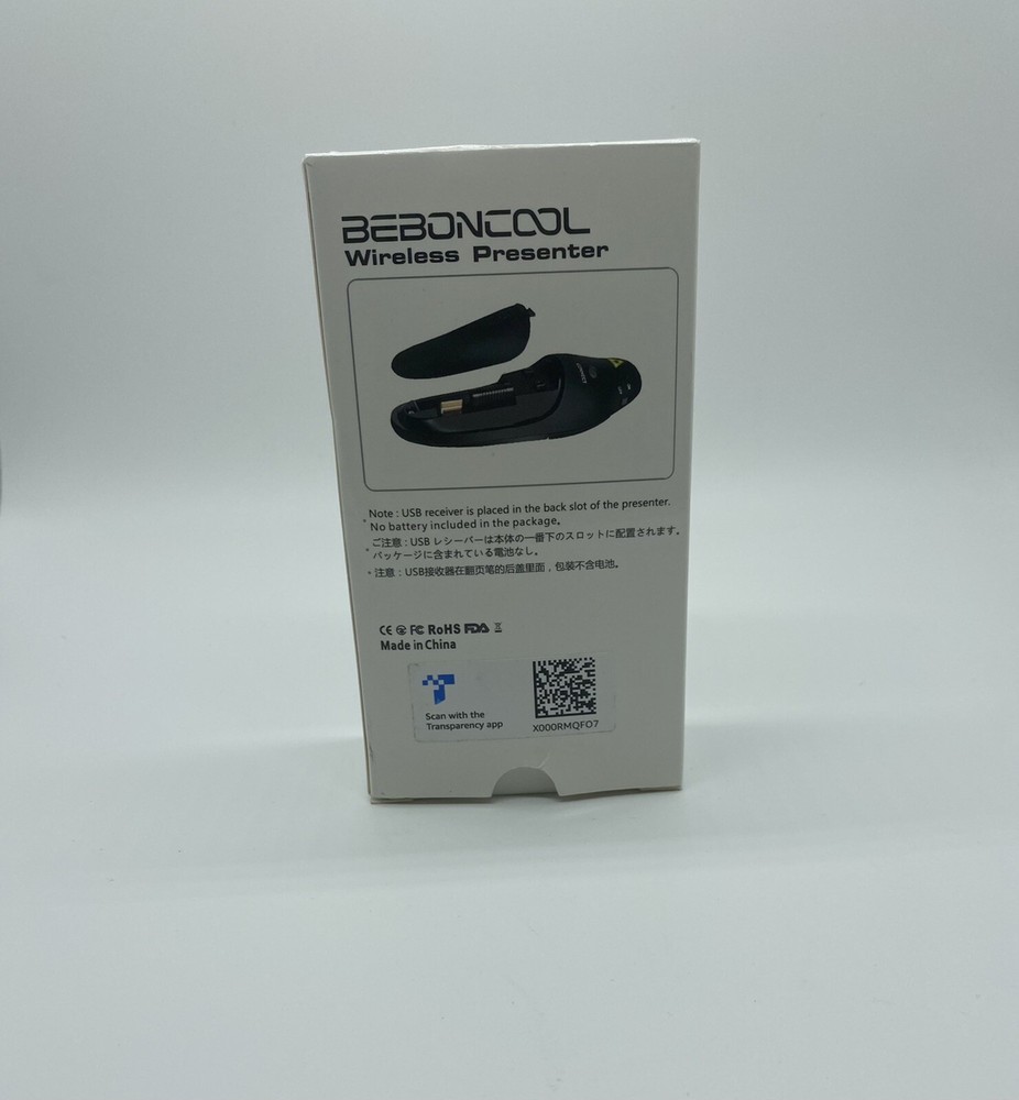 Open Box BEBONCOOL RF 2.4GHz Wireless Presenter Remote Presentation USB Control