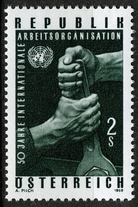 Austria 1969, ILO, UNO emblem VF MNH, Mi 1305