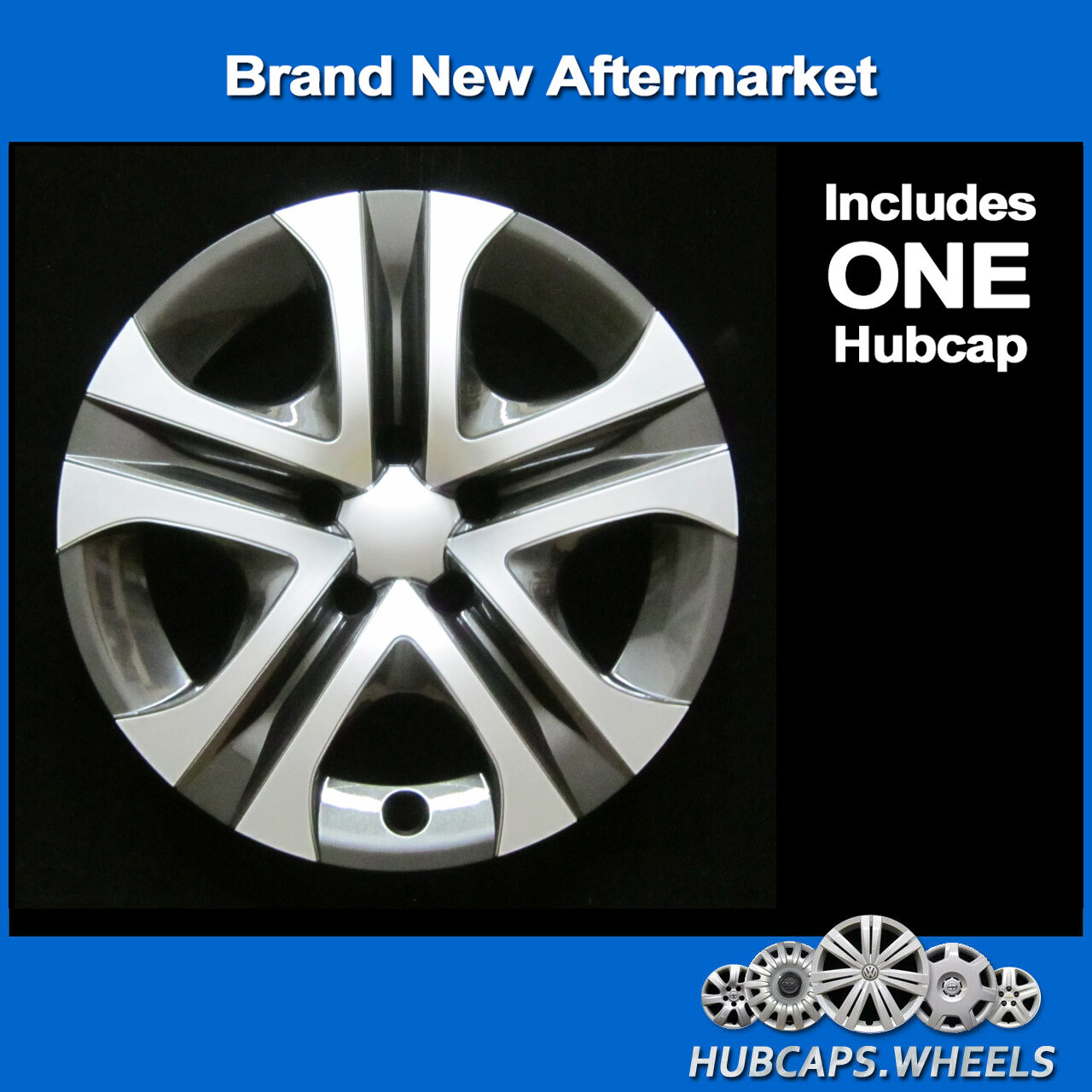 NEW Hubcap for Toyota Rav4 2016-2018 - Premium Replica 17-in Silver Black 61179