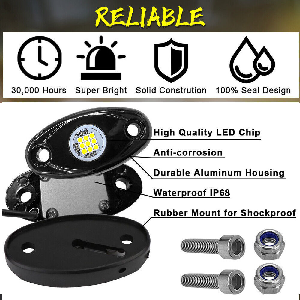 24Pods White LED Rock Lights Underbody Fit Chevy Silverado 1500 2500 1999-2022