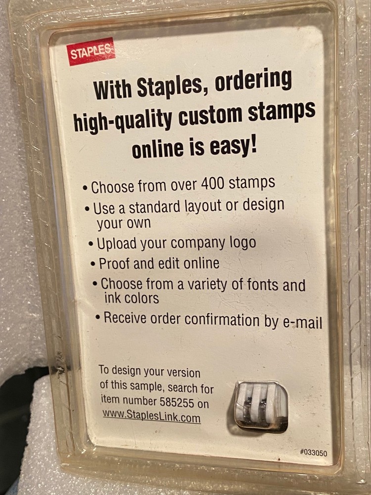 Staples Custom Stamp Sample Pack EASY Stamp *NEW* j2