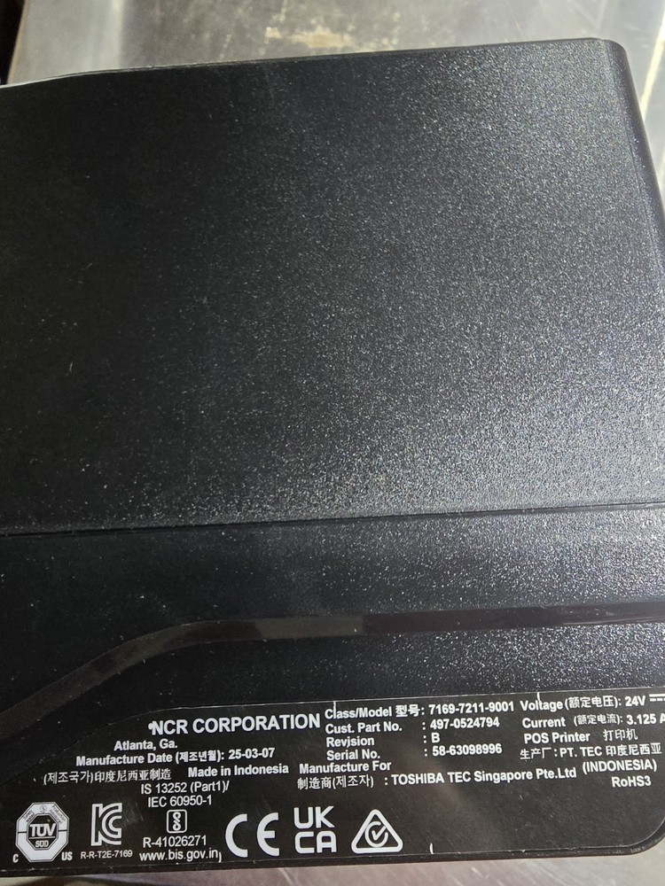 NCR 7169-7021-9001 7169 RealPOS Thermal Multi-Function Printer Serial/Eth/USB