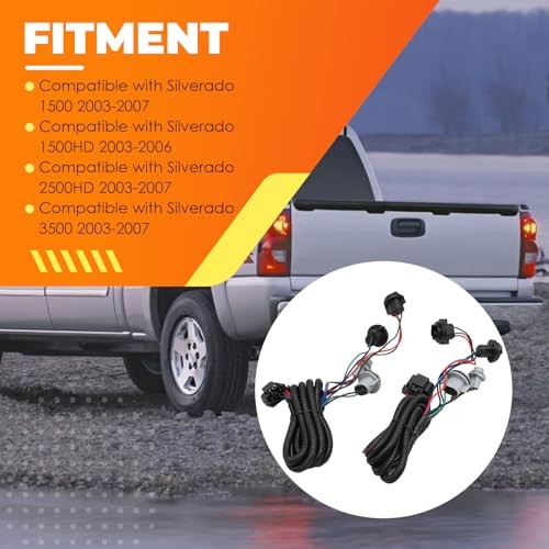 2Pcs Driver & Passenger Side Tail Light Wiring Harness Compatible with