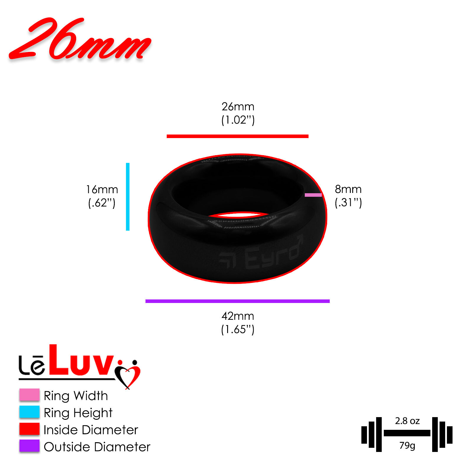 LeLuv Stainless Steel Donut Cock Ring - 22mm-64mm Inner Diameter Options