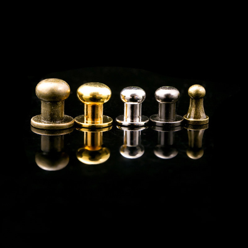 Sam Brown Stud Screw Round Head Solid Brass Rivet Chicago Button Leather Craft