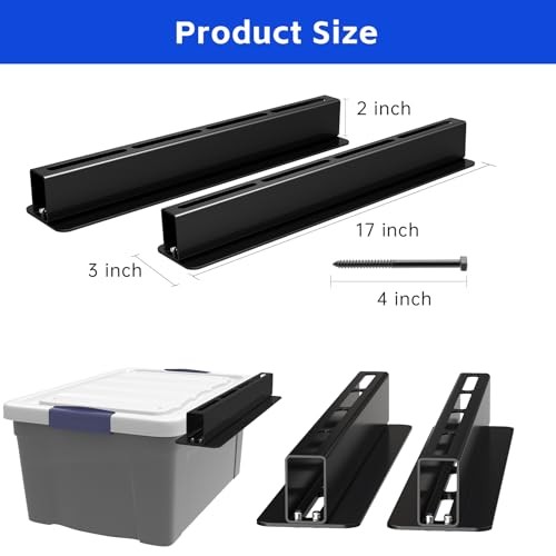 6 Pack Overhead Storage Bin Rack, Ceiling Racks for Utility Bins 5 Bins