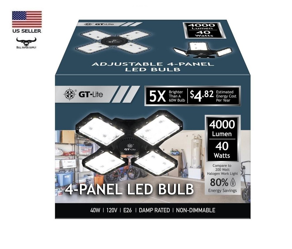 GT-Lite 200 Watt Equivalent 4-Panel E26 Daylight LED Light Bulb