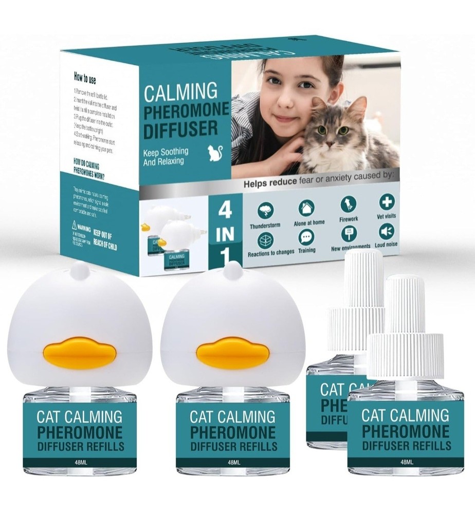 Cat Calming Diffuser 4 in 1 Multicat Calming Pheromones Diffusers Relief Stress