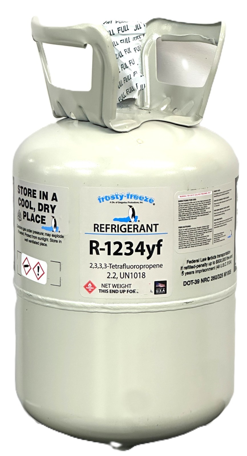 R1234yf, 7.5 Lbs., Refrigerant Mobile Air Conditioning Systems Factory Sealed