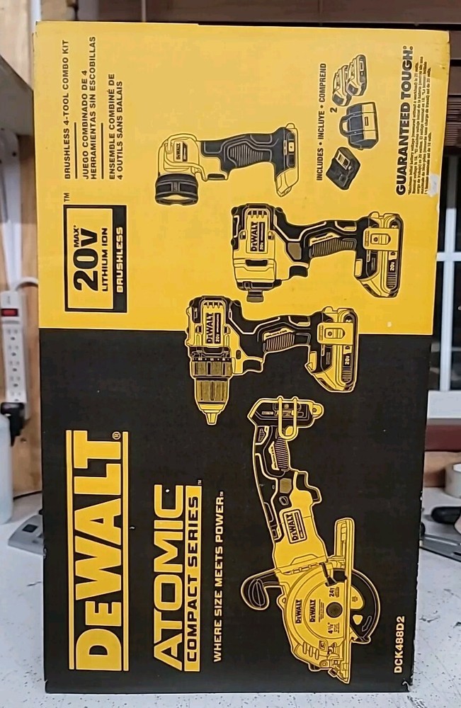 DeWALT DCK488D2 20V MAX ATOMIC Lithium-Ion Brushless 4 Tool Combo Kit /Battery's
