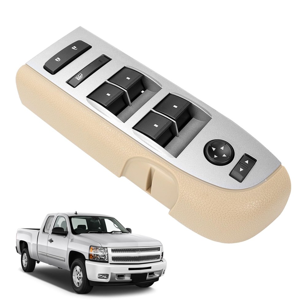 22968506 Master Power Window Switch, Beige Bezel, Mirror, & Lock