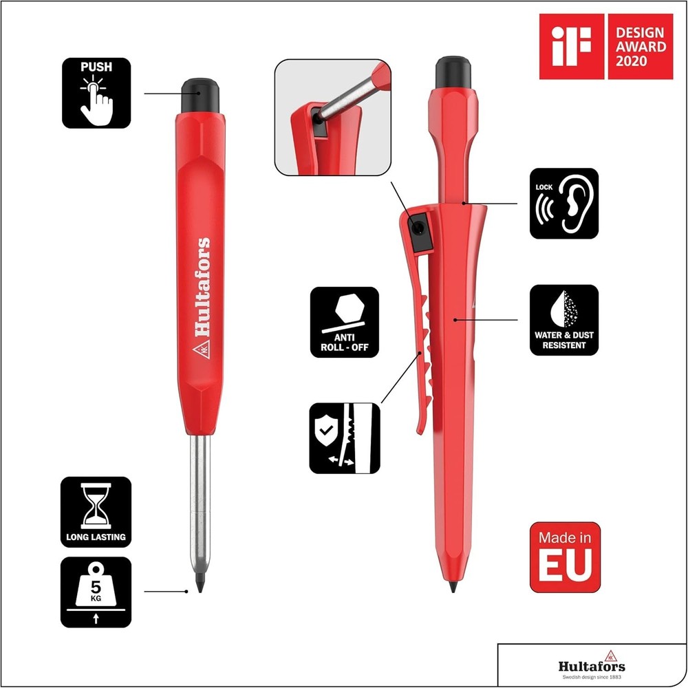 Ergonomic Refillable Dry Marker with Sharpener - Clear Ink for Precision Marking