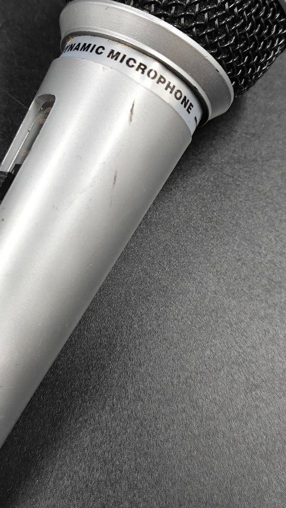 Uni-Directional Dynamic Microphone Used Working Silver