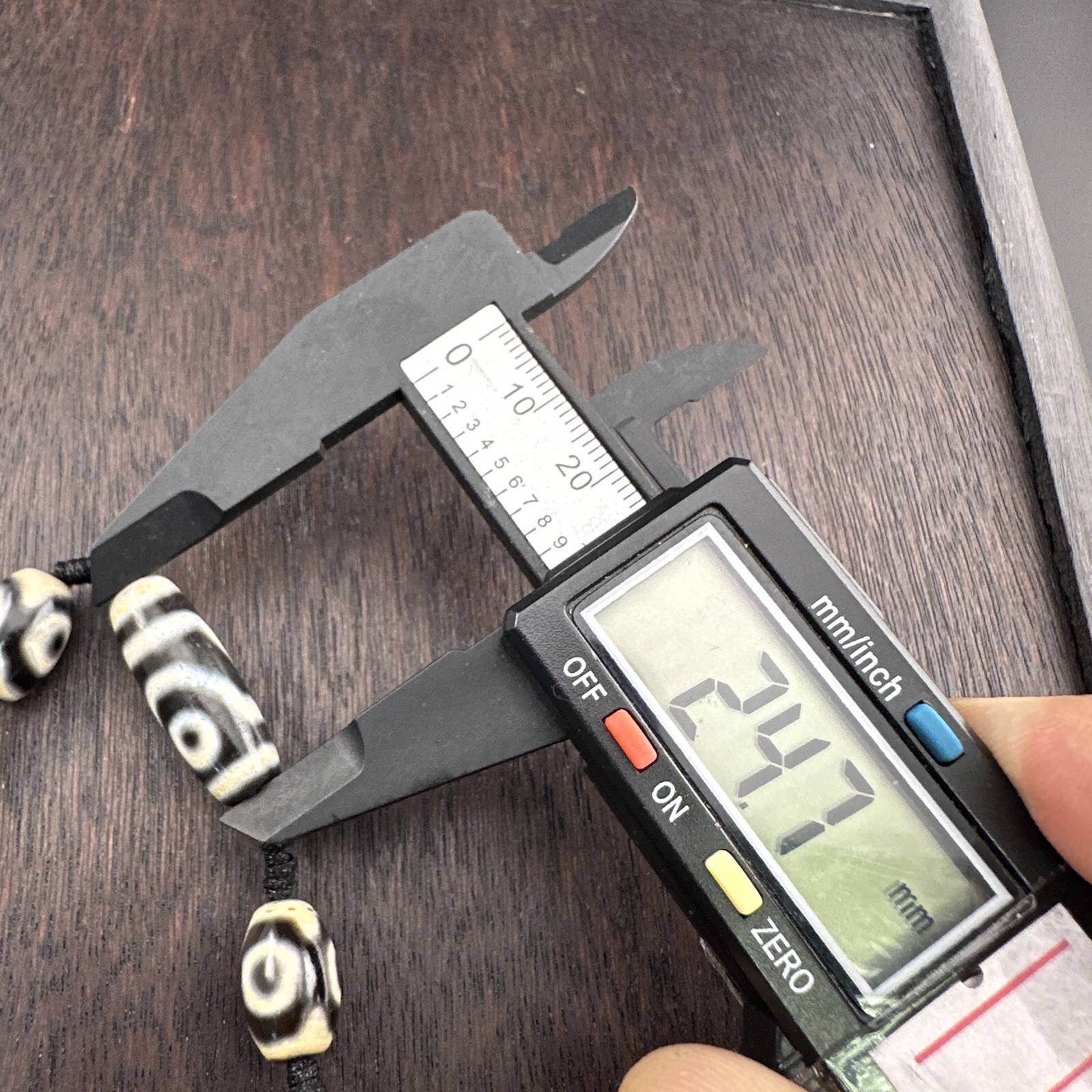 Indo Tibetan Agate 2 Eyes in Square Agate Stone Dzi Beads Amulet