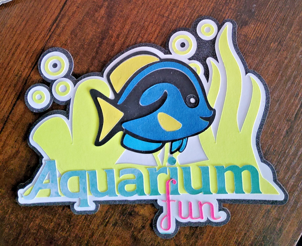 AQUARIUM FUN Title Scrapbook Page DIE CUT